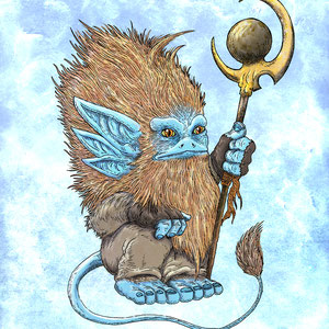 "Frost Troll." Pen and ink and digital coloring.