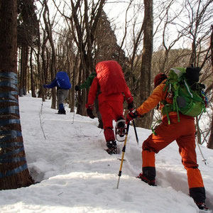 地図を見て、尾根づたいに登ります