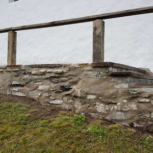 Kirche Wimmis, Bruchsteinmauer, Sanierung, André Iseli Steinmetz