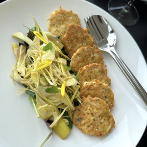 ROSSETTI FISH CAKES WITH FRESH ARTICHOKE SALAD ON THE SIDE