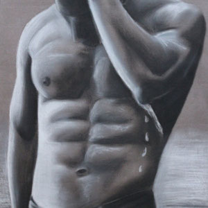 „what a man“ Pastellkreidezeichnung, 40 x 30cm, 2008