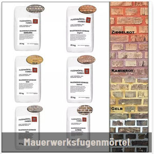 Unsere Mauerwerksfugenmasse hergestellt in verschiedenen Farben