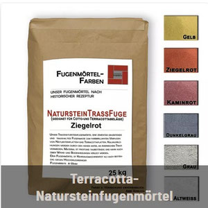 Natursteinfugenmasse basierend auf Trasszementbasis in vielen Farben auch für Außen