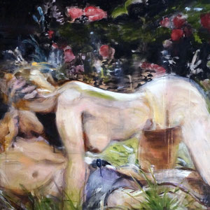 Satin, 100 x 175 cm, oil on canvas, 2017