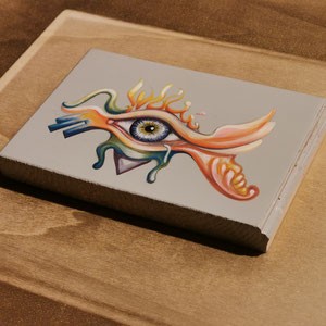 Miniatur "Auge auf dem Sofa", 10x15cm, 2020