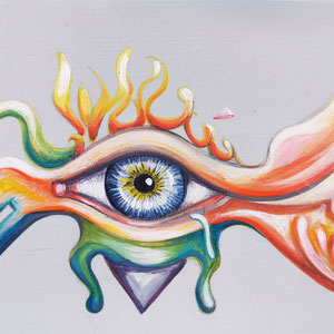 Miniatur "Auge auf dem Sofa", 10x15cm, 2020