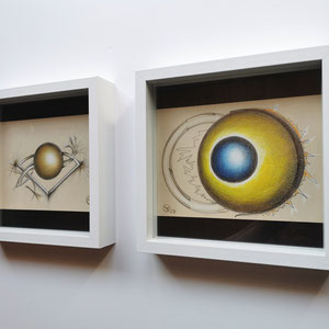 Graphiken, "Harmonia" & "Sol", Mischtechnik auf MT-Papier, 2023 