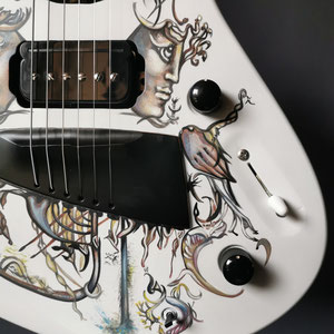 E-Gitarre "Faces", September 2024, Gemeinschaftsarbeit mit HEART guitars & more