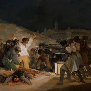 Le 3 mai 1808 à Madrid : Les fusillades sur la montagne du Príncipe Pío/ Francisco de Goya/ 1814/ Musée du Prado (Madrid).