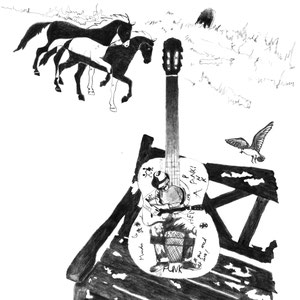  „Guitarre“, Bleistift auf Cansons Papier 180 gr./ 19 x 23 cm. 