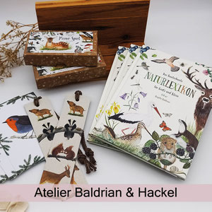 nachhaltige Spiele, Papeterie, Bücher vom Atelier Baldrian & Hackel, Graspapier, Recyclingpapier bei zauberhaft Holz.Perle.Kind.