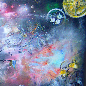 Time (Ausschnitt) Lack, Acryl auf Kunststoffplatte ca. 160 x 90 cm