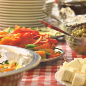Feat Cheese, salads and olives - Hotel Review: Fauzi Azar Inn, Nazareth, Israel © Sabrina Iovino | JustOneWayTicket.com