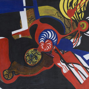 Interiorità, 1973, cm 102x72, tempera su tela