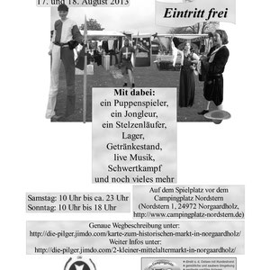 Plakat vom "2. kleiner Mittelaltermarkt" (schwarz-weiß)