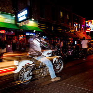 not easy to capture the bikes (Beale Street Memphis)