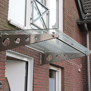 Vordach Edelstahl / Glas