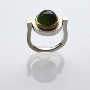 Ring, 925 Silber, 750 Gold