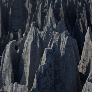 Nationalpark Tsingy de Bemaraha - Ein System aus Schluchten und messerspitzen Kalksteinspitzen 