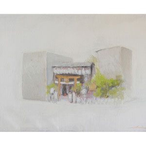 "Buildings of Kyoto"  oil on canvas  33.3×22cm