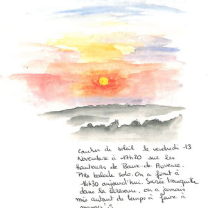 Coucher de soleil dans les Alpilles