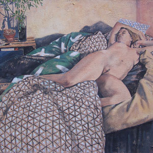 Hélène - Acrylique sur toile marouflée sur bois - 80 x 100 cm - 2018 - Sommeil et illusion