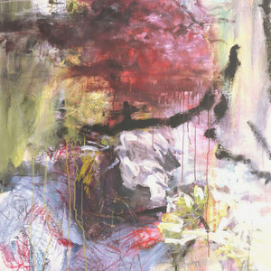 110 x 130 cm, Acryl, Ölkreide auf Leinwand