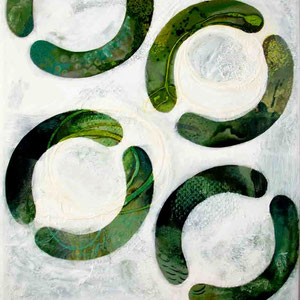 "Grün 4" Mischtechnik auf Leinen (85x90) 2006