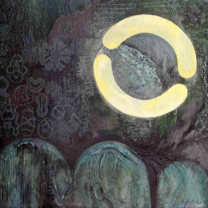 "Grün 3" Mischtechnik auf Leinen (85x90) 2006