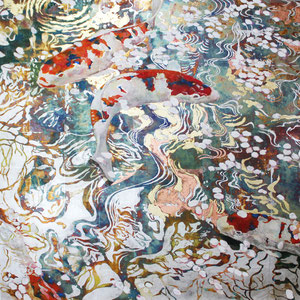 《水面－舞う－》　100×100cm　2012　　／第47回日春展　