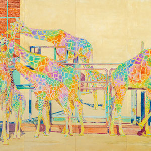 《虹色の集い》　177×361cm  2025