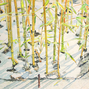 《雪の朝》　31.8×41.0cm　2014
