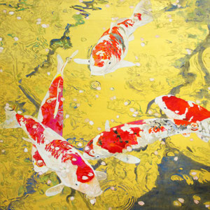 《春の集い》　91.0.×91.0cm　2016