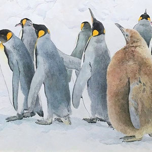 《雪中散歩》　27.3×41.0cm　2016