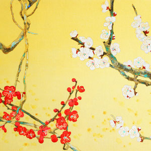 《紅白梅》  24.2×33.3cm　2015