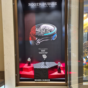 Roger Dubuis / visuels pour vitrine et PLV à partir d'une charte existante