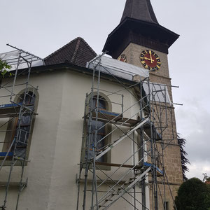 Kirche Rüderswil, Fensterbänke, Sandsteinrenovation, André Iseli Steinmetz