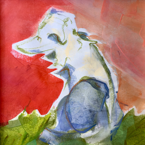 Vickalina's Glory Days, melted crayon on paper, 11" X 14", 2020