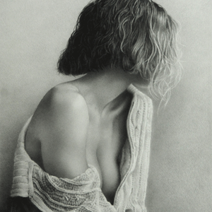 Waiting, Graphite on Paper, 15"x20". Original available.