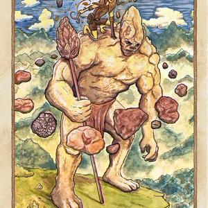 Oracle Card Sample. Digital ink and paint. 