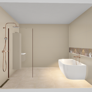 Japandi badkamer 3D tekening