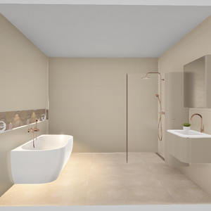Japandi badkamer 3D tekening