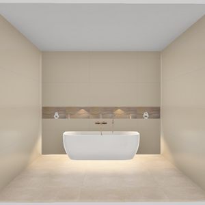 Japandi badkamer 3D tekening