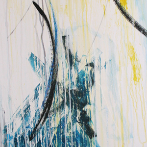 im Regen, 50x140, 2007, Acryl auf Leinwand