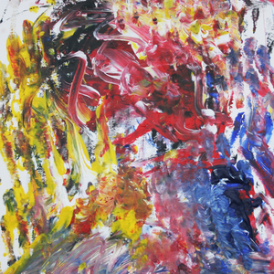 Abstrakt, 50x60, 2008, Acryl auf Malplatte - blind malen