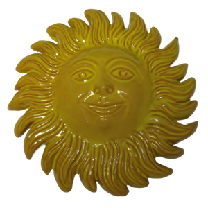  Soleil émaillé jaune diamètre 23 cm