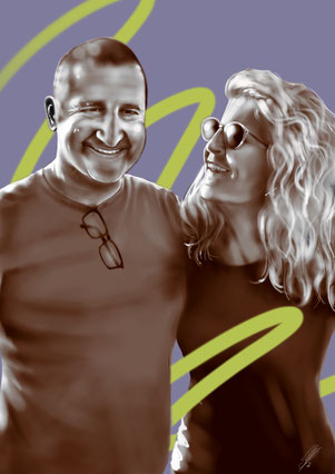 "Sascha & Michaela", digital art, procreate, stil: airbrush, 2022