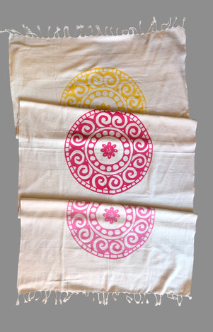 Yogadecke Baumwolle handbedruckt Mandala