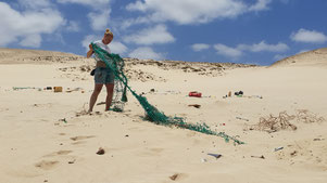kapverden, boa vista, Fischernetz, Plastikmüll, Plastik Verschmutzung, Beach Cleanup 