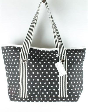Schwarzer Shopper mit Sternen